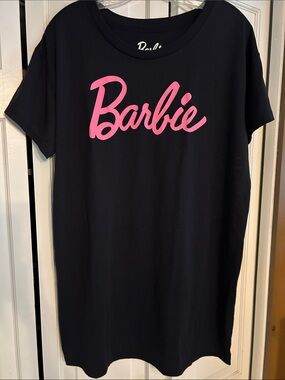 Barbie Black Nightgown with Hot Pink Script Logo